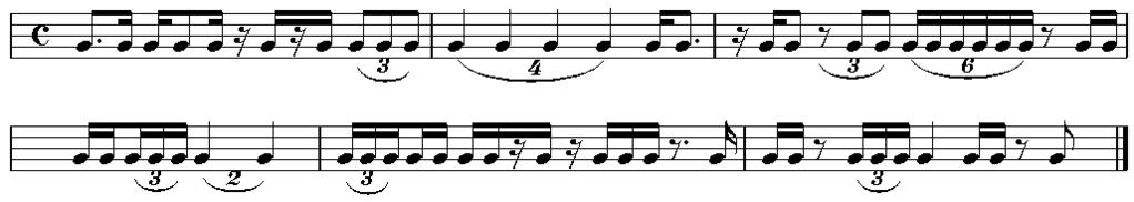 5. Zapiši dvoglasni diktat od osam taktova u violinskom i bas ključu u tročetvrtinskoj mjeri. Diktira se po dva takta.