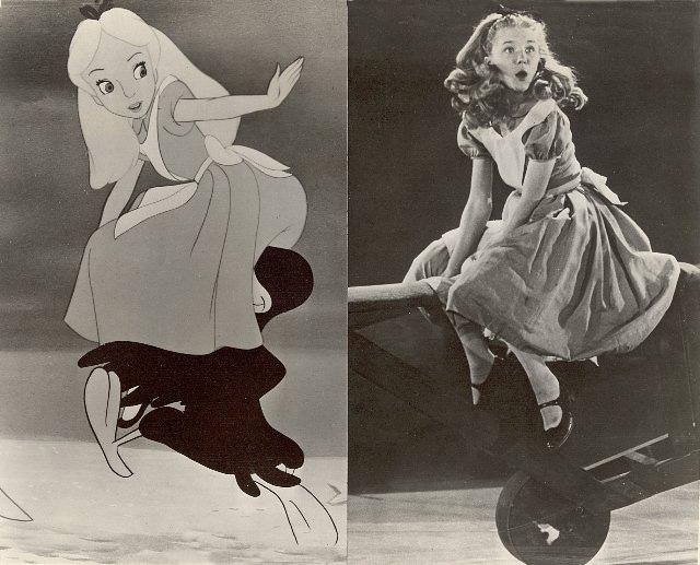 bi se dobio dojam pokreta likova i njihove odjeće. Slika br. 4. prikazuje fotografiju izvorne snimke za animirani Disney film Alisa u zemlji čudesa, te rotoskopiju iste. 4. Primjer izrade rotoskopske animacije u animiranom filmu Alisa u zemlji čudesa 2.