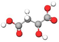 Topljiva je u vodi i alkoholu, a soli i esteri jabučne kiseline nazivaju se malati. Prvi puta iz jabučnog soka izolirao ju je švedski kemičar Carl Wilhelm Scheele 1785. godine. Tablica 8.