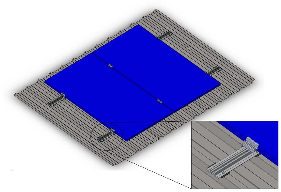 Slika 3. Primjer potkonstrukcije tipa Nika Solar na krov pokriven limom odnosno betonskim Y profilima 4.