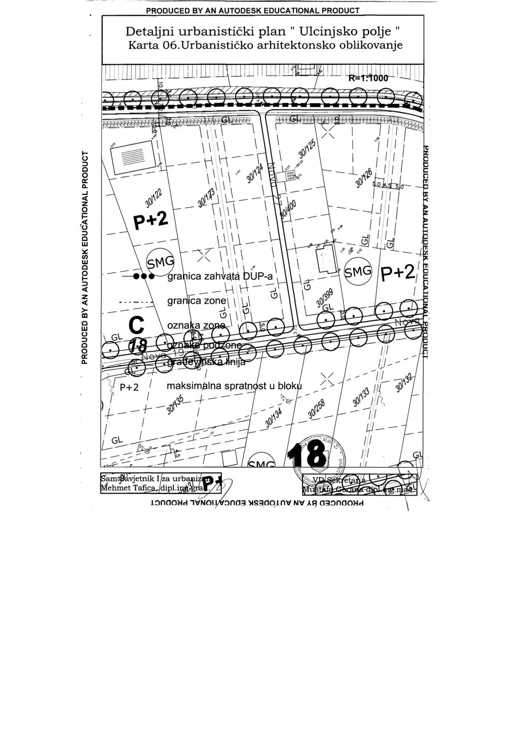 PRODUCED BY AN AUTODESK EDUCATIONAL PRODUCT Detaljni urbanistiki plan" Ulinjsk plje " Karta 6.