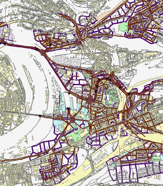 Rad u MIKE Urban-u: GIS program, čija je baza mapa koja se dobija snimanjem na terenu Na kartu se