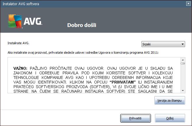 4. Proces instalacije programa AVG Da biste instalirali AVG Antivirus 2011 na svoj računar, potrebna vam je najnovija instalaciona datoteka.