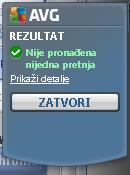 Kratak pregled statističkih podataka pruža informacije o broju skeniranih objekata, otkrivenim pretnjama i saniranim pretnjama.