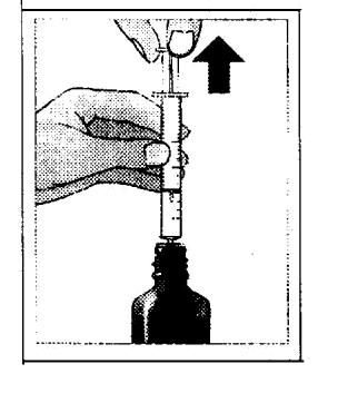 3. Punjenje štrcaljke Povlačite klip prema gore dok ne dosegne oznaku za dozu koju je propisao Vaš liječnik. 4.