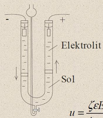ELEKTROFOREZA Elektroforeza: kretanje naelektrisanih koloidnih čestica