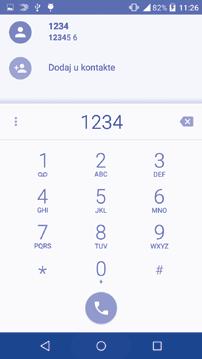 3 Pozivi... 3.1 Pozivanje Možete jednostavno pozivati korištenjem opcije Telefon. Dodirnite karticu s aplikacijama na početnom zaslonu i odaberite Telefon.