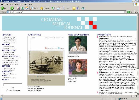 Croatian Medical Journal GODINA POKRETANJA: 1991 PODRUČJE: medicina JEZIK: engleski OBLIK: tiskani i elektronski NAČIN