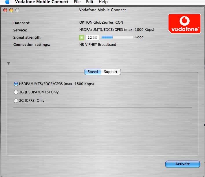 Pokrenite Vodafone Mobile Connect dvostrukim klikom na "Vodafone Mobile Connect" ikonu.