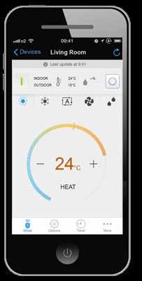 način rada tijekom godišnjeg odmora Prikaz u intuitivnom načinu Daikin Online Heating Control Aplikacija Daikin Online Control Heating je višenamjenski program koji omogućuje korisnicima upravljanje