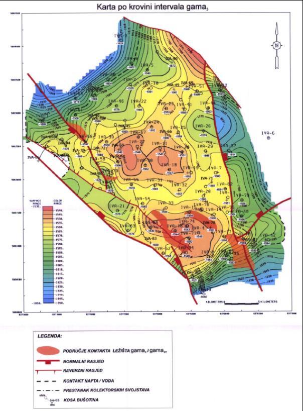 Slika 2-2. Karta po krovini intervala gama 3 (INA d.d., 2013) 2.4.