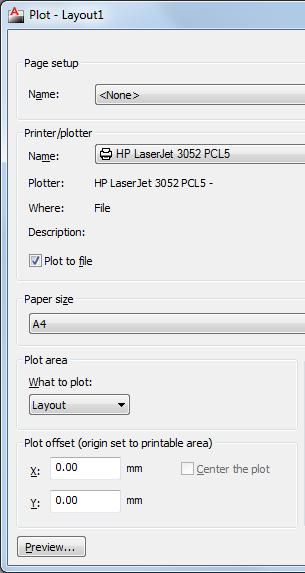 Štampanje Output, Plot Potrebno je izabrati printer/plotter "Paper Size"