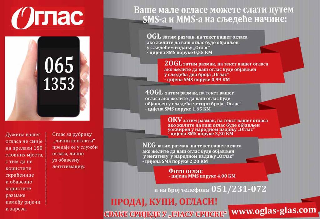 8 srijeda, 13. decembar 2017. dva ulaza, toalet, parking, telefon, tel. 065/902-804 Prodajem notarsku kancelariju, 80 m 2, u centru kod op - {tine, prvi sprat, uredni papiri, tel.