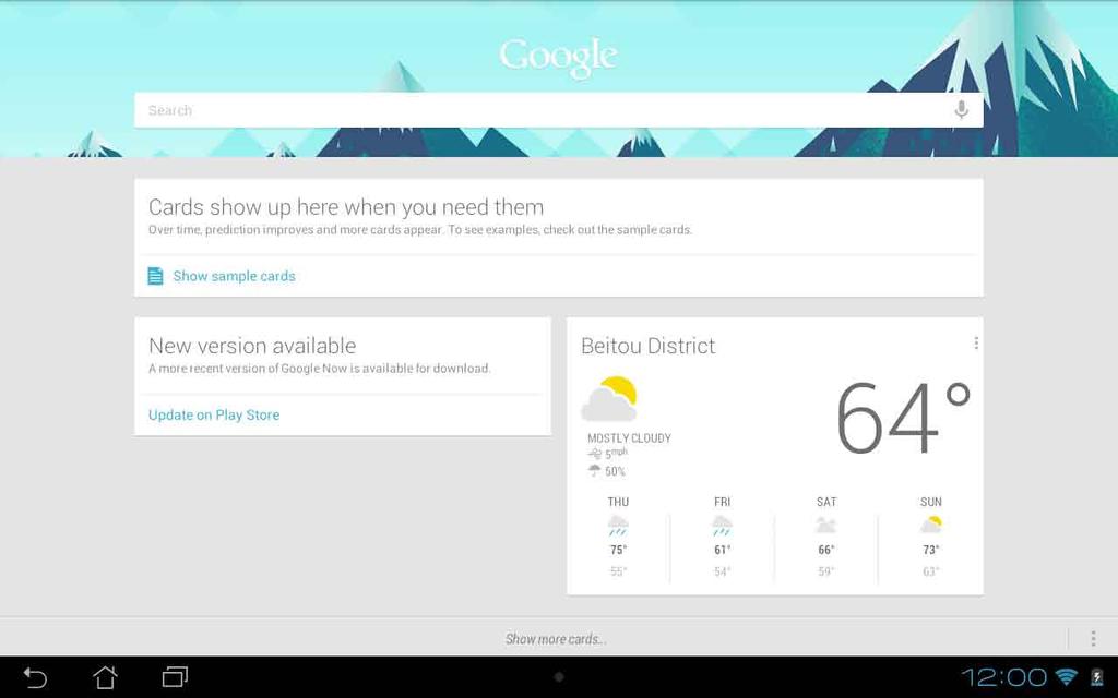 Google Now Google Now je lični asistent vašeg MeMO Pada, koji vam pruža najnovije informacije o vremenskim uslovima, obližnjim restoranima, redovima letenja,