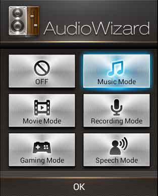 AudioWizard AudioWizard vam omogućava da prilagodite zvučne režime vašeg MeMO Pada radi jasnijeg audio izlaza koji odgovara stvarnim slučajevima korišćenja.