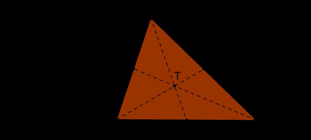 POGLAVLJE 2. KLASIČNI CENTRI TROKUTA 10 Slika 2.2: Težište trokuta.