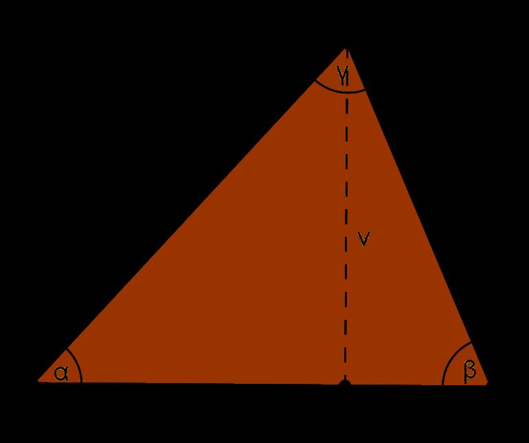 POGLAVLJE 2. KLASIČNI CENTRI TROKUTA 12 Slika 2.4: Šiljastokutan trokut ABC. v = sin α b, (2.3) v = sin β a. (2.4) Izjednačavanjem izraza (2.3) i (2.