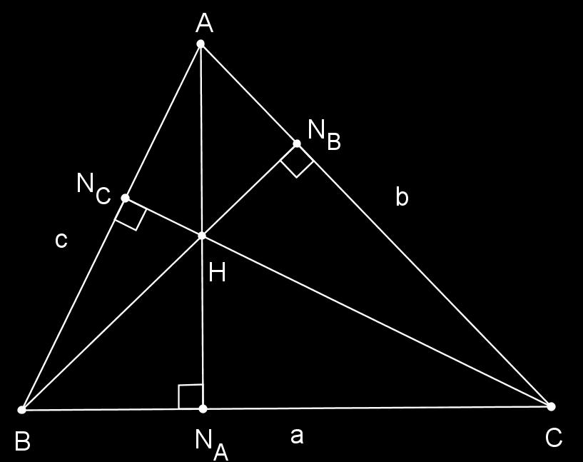 POGLAVLJE 2. KLASIČNI CENTRI TROKUTA 16 Slika 2.9: Ortocentar trokuta. Tada je površina trokuta HBC jednaka P(HBC) = 1 a 2R cos β cos γ = 2R sin α cos β cos γ. (2.