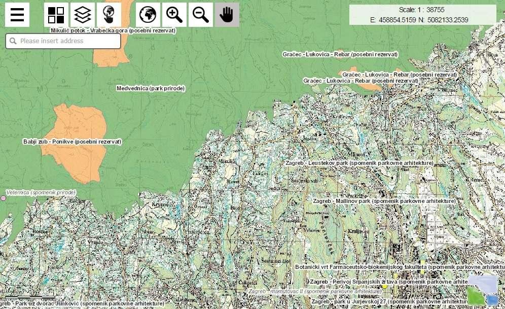 Slika 2.1-4. Karta zaštićenih područja (Izvor: www.crohabitats.