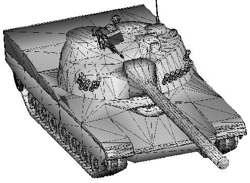 Слика 6. Троугаони површински модел тенка, са 14938 троуглова Литература [1] Kolundzija, B. and Djordjevic, A.