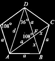 Рјешење: а) Централни угао под којим се види страница пентагона је 7. Угао између сусједних дијагонала је 6. Угао између сусједних страница је 8.