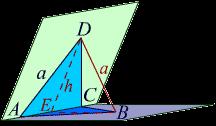 б) Два квадрата ABCD и ADEF припадају двјема полуравнима диједарске површи. Ако је диједарски угао 9, колики је угао CAE између дијагонала квадрата?