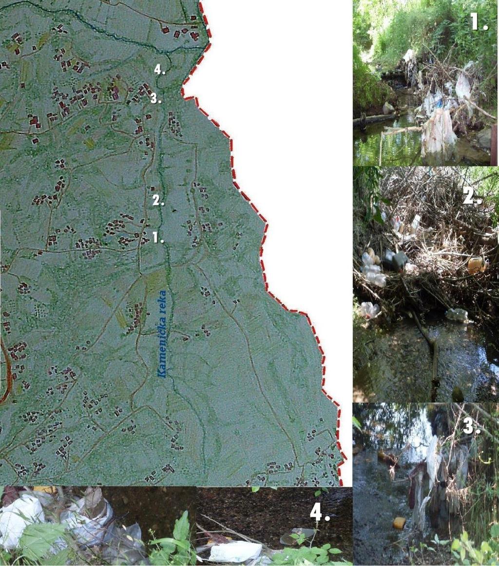Отпада, као и код реке Турије, има знатно мање у делу тока који протиче кроз ређе насељен део Венчана (Слика 27).