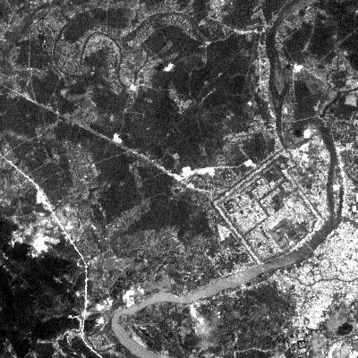 Сателит Landsat, канали у црно-белом колориту (Извор: Амерички музеј Националне историје, Центар за биодиверзитет и