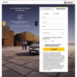 Mrežni servisi Nakon stvaranja i aktiviranja svojeg računa pomoću poruke e-pošte koju ste dobili, spremite podatke o svom vozilu na svoj račun MY Renault.