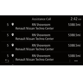 Tehnička pomoć (2/2) Nakon vašeg poziva, operater će putem multimedijskog sustava poslati popis interesnih točaka (POI) u vašoj blizini koje odgovaraju vašem tehničkom problemu.