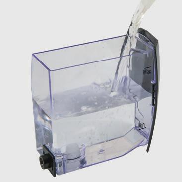 Svakodnevno čišćenje rezervoara za vodu SRPSKI 27 1 Uklonite mali beli filter ili filter za vodu Intenza+ (ako postoji) sa rezervoara za vodu i operite ga svežom vodom.