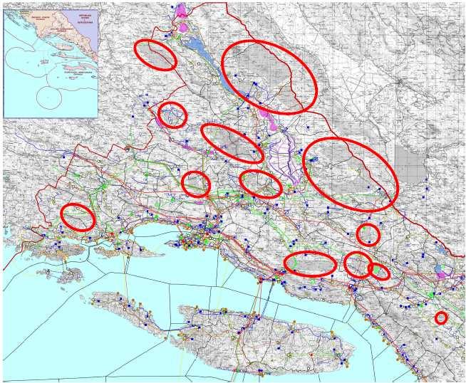 Primjer definiranja lokacija u PP Prostorni plan uređenja Splitsko-dalmatinske županije Sl.