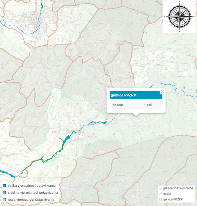 Karta 1. Karta opasnosti od poplava Izvor: http://voda.giscloud.