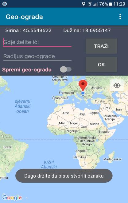 Testiranje programskog rješenja Prilikom ispitivanja funkcionalnosti aplikacije korišten je fizički uređaj Android verzije 7.