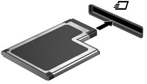 OPREZ: Da biste sprečili oštećivanje konektora: Nemojte koristiti preteranu silu pri umetanju ExpressCard kartice. Nemojte pomerati ili prenositi računar dok se koristi ExpressCard kartica.