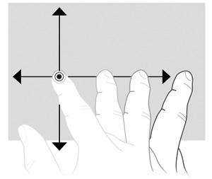 Poglavlje 2: Što je novo? Dodirni zaslon (samo odabrani modeli) Pomoću prstiju možete izvoditi određene radnje na dodirnom zaslonu. Upute u ovom odjeljku temelje se na tvorničkim postavkama.