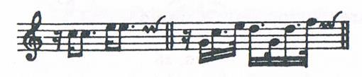 Pooštrenje ritma utječe i na pauze, kako to jasno iskazuje Quantz: "Kad u polaganom alla breve-u, ili pak u običnom ravnom taktu (4/4) stoji pauza od jedne šesnaestinke na početku, nakon čega slijede