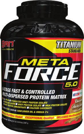 META FORCE 5.0 PROTEINSKA MEŠAVINA ZA SVAKO DOBA DANA. IDEALNA SINERGIJA SASTOJAKA ZA NAJBOLJE REZULTATE Proteini su osnovne gradivne materije naših mišića.