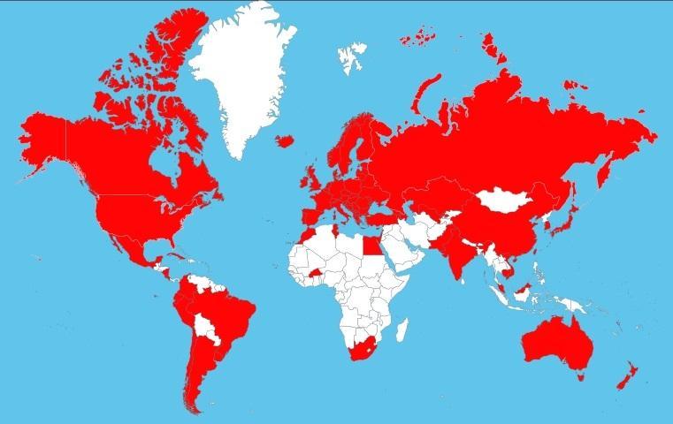 Žan Mone mreža širom svijeta 1989-2017 86 zemalja širom svijeta više od 1.