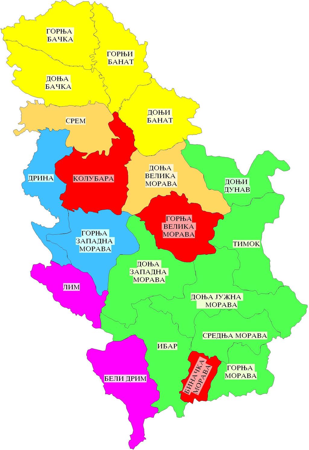 Слика 3: Просечна специфична отицања на територији Србије (период: 1946-1991) (Воде за 21.