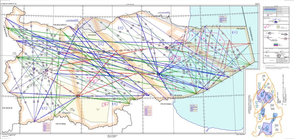 Slika 4. 4. Zračni prostor Bugarske ATS mreža ruta [14] Na slici 4. 5.