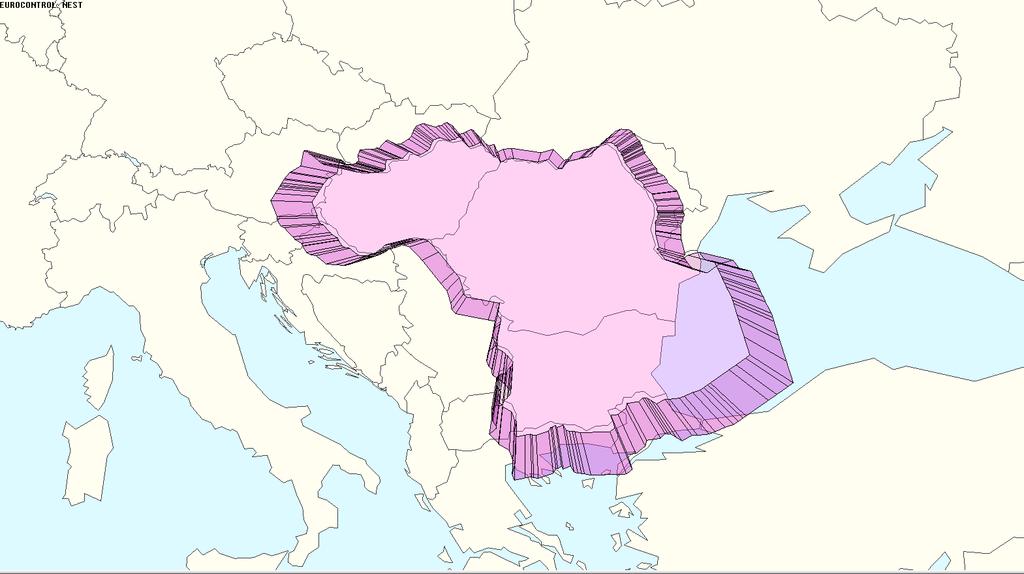 Prostor će imati vertikalne granice od FL 105 (donja granica rumunjskog FRA) i FL 660. Na slici 5. 3.