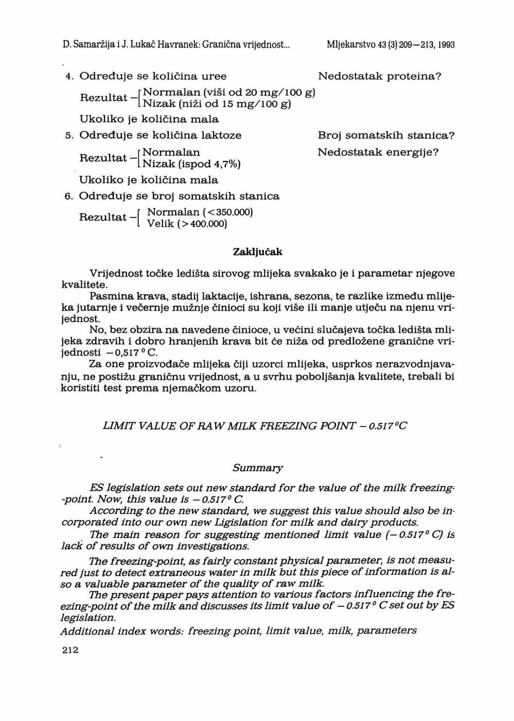 4. Određuje se količina uree Nedostatak proteina? Rezultat _f Normalan (viši od 20 mg/loo g) [ Nizak (niži od 15 mg/loo g) 5. Određuje se količina laktoze Broj somatskih stanica?