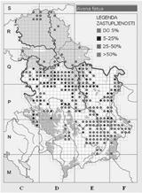 Sava Vrbničanin Karta 2. Distribucija Avena fatua u Srbiji (Vrbničanin i sar., 2008) Map 2. Distribution of Avena fatua in Serbia (Vrbničanin i sar., 2008) 78 BIOLOGIJA A.