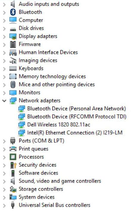 Intel HD Graphics drivers Before installation After installation Upravljački programi za funkcije Wi-Fi i Bluetooth U opciji Device Manager (Upravljač uređajima) proverite da li je instaliran