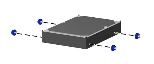Ugradnja SATA čvrstog diska od 3,5 inča u unutrašnji odeljak za uređaje NAPOMENA: Sistem ne podržava paralelne ATA (PATA) čvrste diskove.
