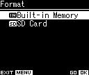 [Memory Menu] će se prikazati na zaslonu Gumb 2 3 Gumb 9 0 Gumb `/OK Gumb MENU Dok je diktafon u načinu za zaustavljanje, pritisnite gumb MENU. Na zaslonu će se prikazati izbornik ( str. 4).