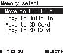 7 Pritisnite gumb `/OK ili 9. [File Move] će se pojaviti na zaslonu. Način postavljanja izbornika Pritisnite gumb 2 ili 3 kako 0 biste odabrali mapu u koju želite premjestiti ili kopirati datoteku.