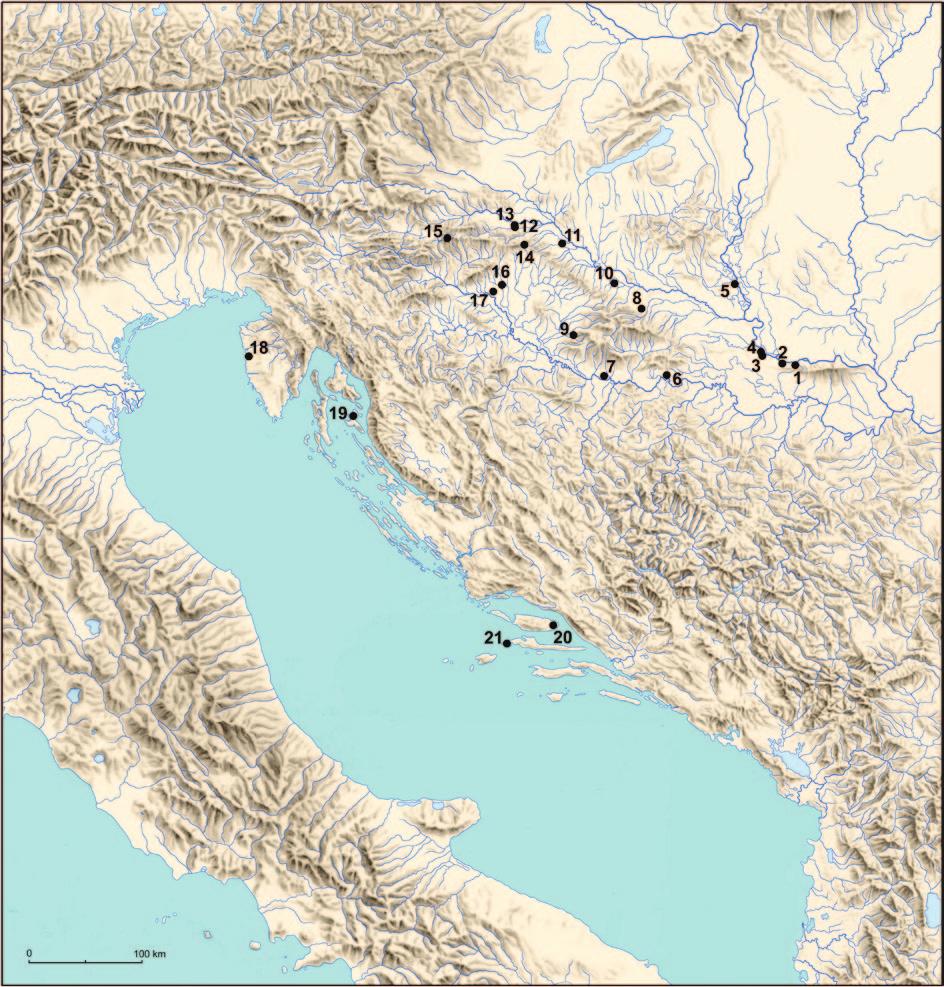 Arheološka istraživanja Archaeological Excavations 1. Ilok Krstbajer 2. Šarengrad Klopare 3. Sotin Zmajevac 4. Sotin Srednje polje 5. Batina Sredno 6. Slavonski Brod Galovo 7. Dolina Glavičice 8.