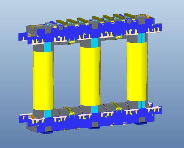 Uvod Energetski transformatori proizvode se s izvedbom steznog sustava limova transformatora u obliku ravne ploče. Primjer jednog tipičnog takvog steznog sustava prikazan je na slici 1.